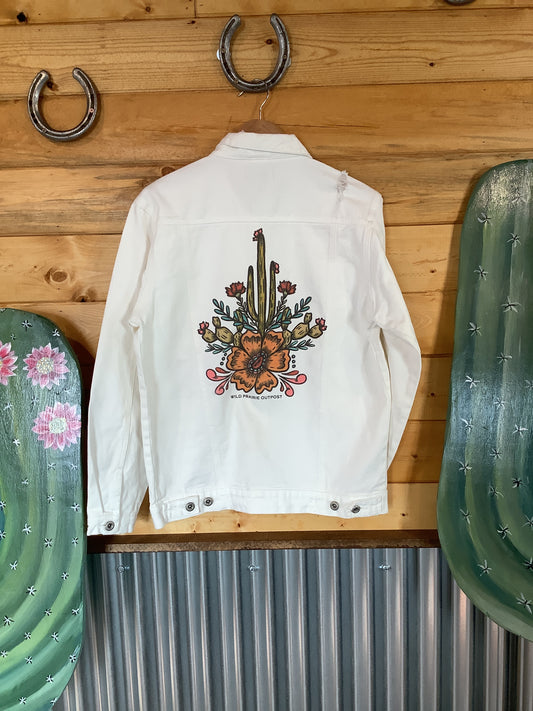 Cacti Floral White Jean