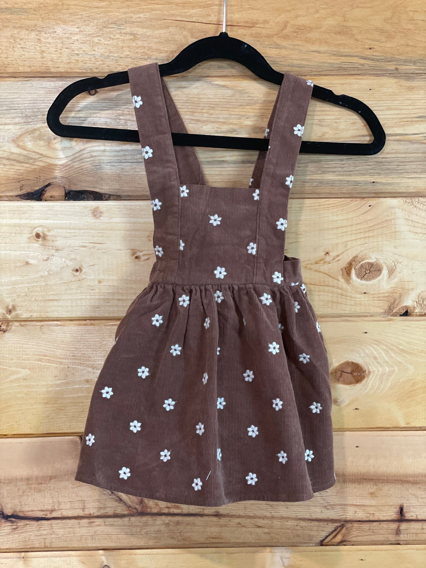 Corduroy Pinafore in floral embroidery by Rylee and Cru