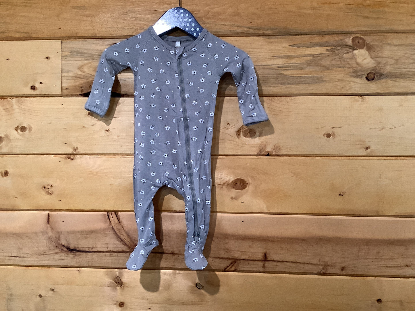 Quincy Mae bamboo onesie blue ditsy