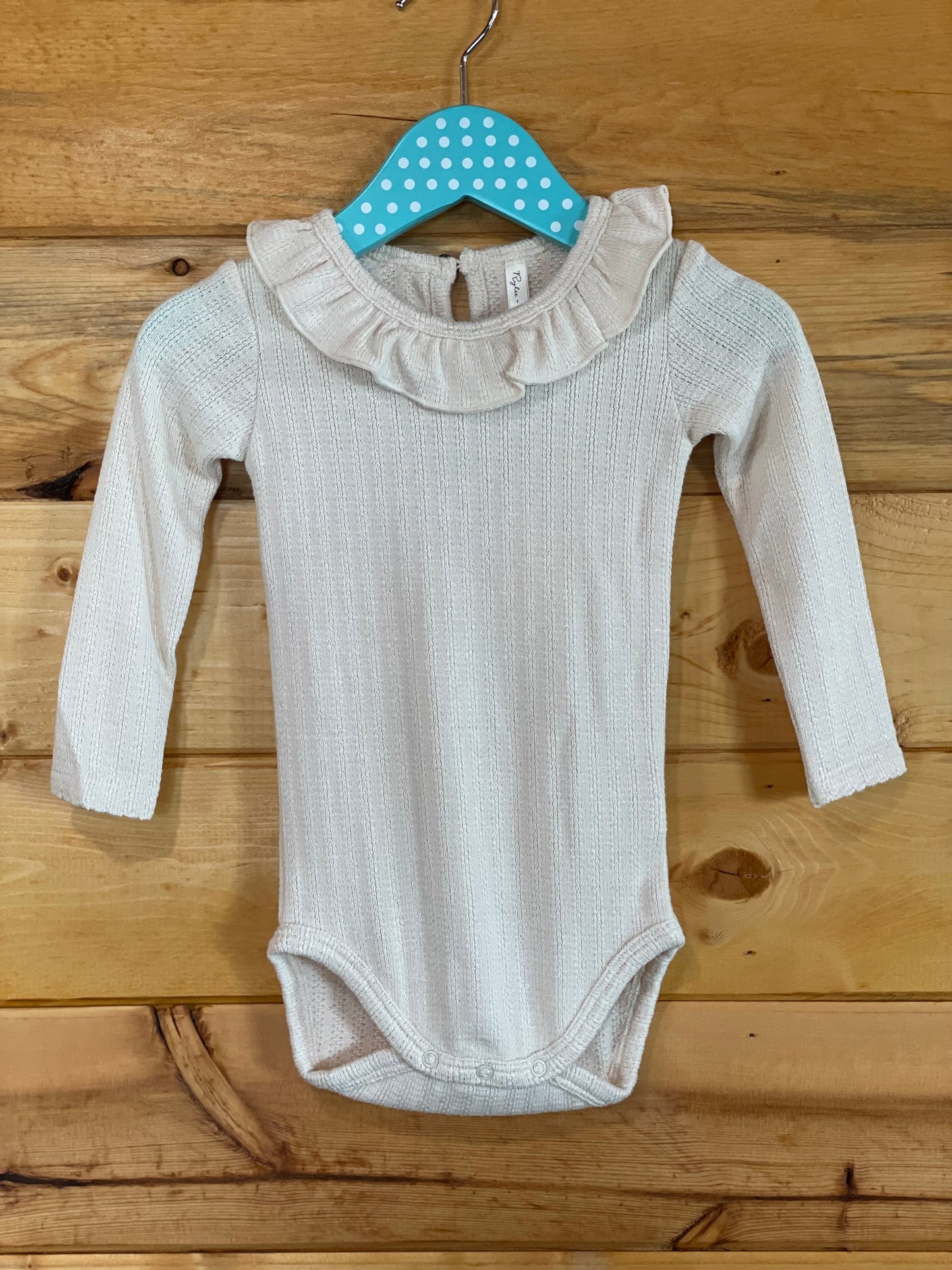 Ruffle Collar Bodysuit in natural by Rylee and Cru