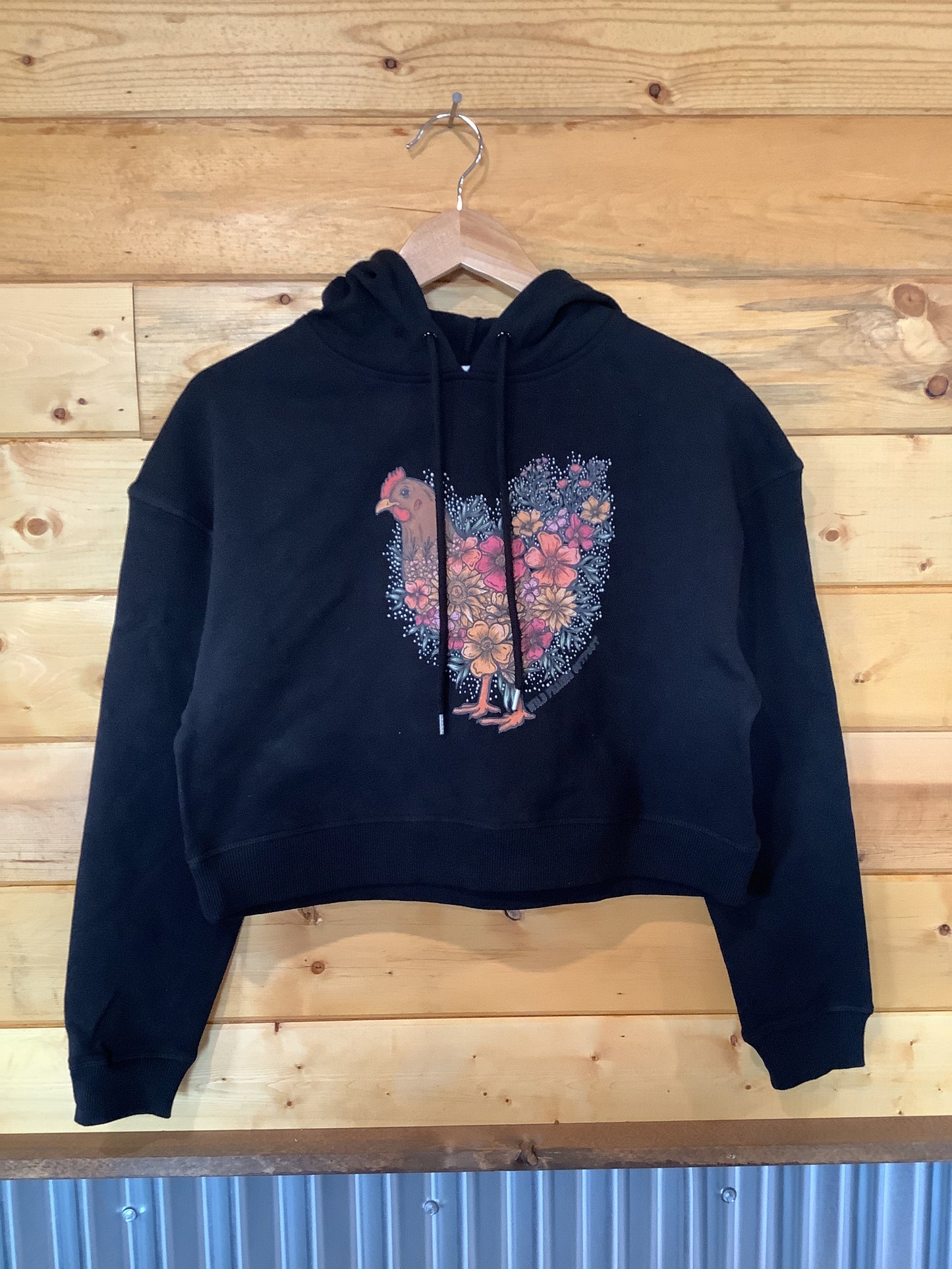 Floral chicken crop hoodie