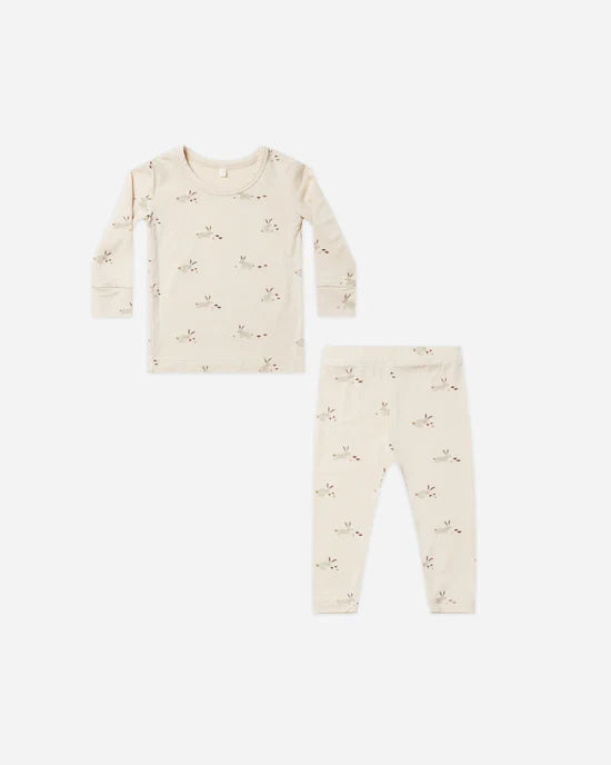 Quincy Mae Bamboo Pajama Set- Natural